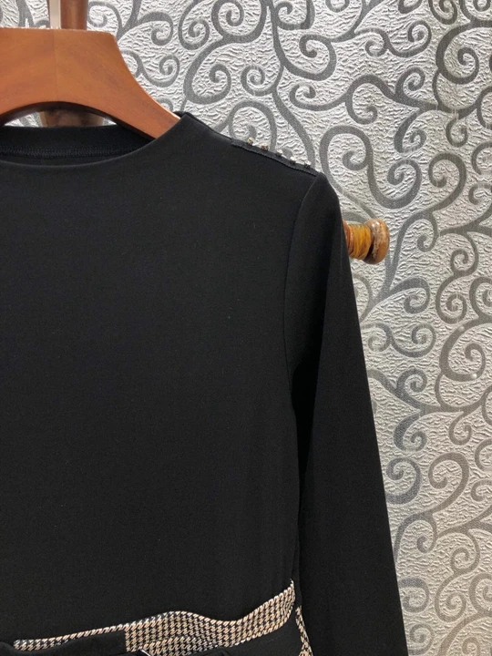 Осень и зима новые женские на улице был тонкий пояс очаровательные цвета платье 1027