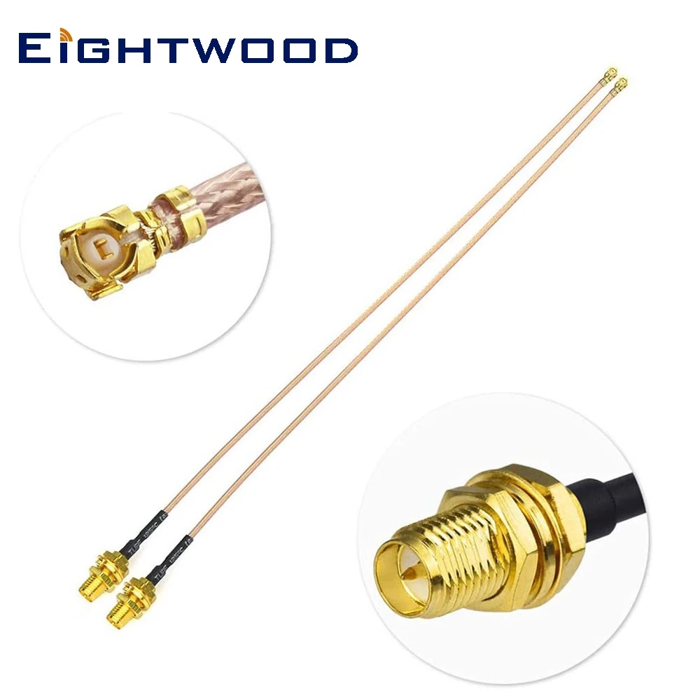 Eightwood 2шт U.FL IPX IPEX к RP SMA женский RF кабель 30 см для беспроводной мини PCI Express PCIE WiFi