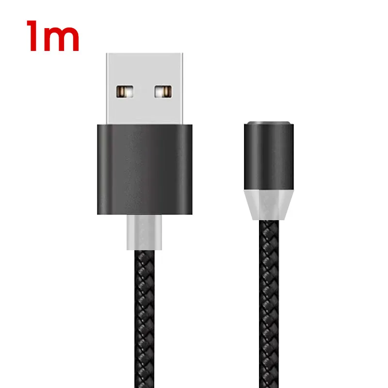 1 м Магнитный зарядный кабель Micro USB кабель для Redmi Note 5 магнитное зарядное устройство usb type C кабель для Galaxy A50 светодиодный шнур для зарядки