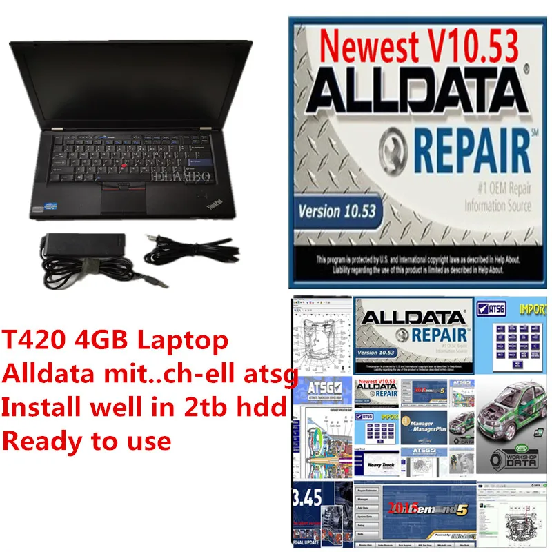 Alta qualidade alldata 10.53 mit .. ch-ell od5 software todos os dados mit .. ch-ell atsg em 2tb hdd instalado computador portátil t420 4g pronto para uso