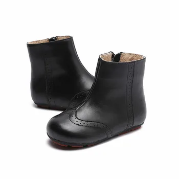 

Girls Boots Winter Girls Shoes 2019 New Children British Boots Leather Princess Shoes Baby Side Zipper Martin Boots Warm Botas