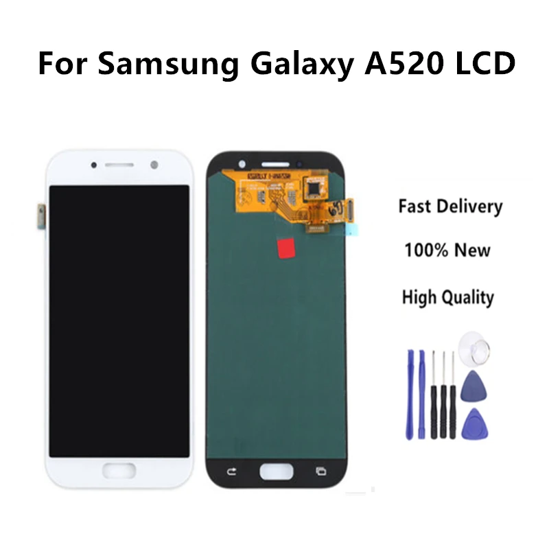 

Perfect quality For Samsung Galaxy A5 2017 LCD A520 SM-A520F LCD Display Digitizer Touch Screen Lightness Adjustable+Tools