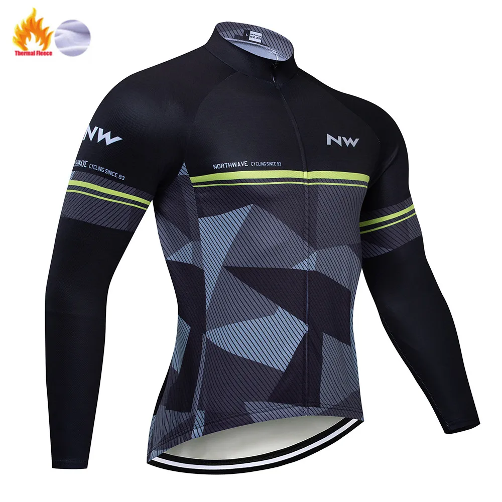 Northwave зимняя одежда для велоспорта с длинным рукавом, теплый флисовый комплект, Мужская одежда для горного велосипеда, одежда для велоспорта - Цвет: Winter Jersey
