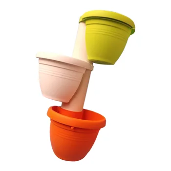 

3 Pcs Drain Pipe Flower Pots Tubs Gutter Downspout Flowerpot for Plants and Flowers (Size S)