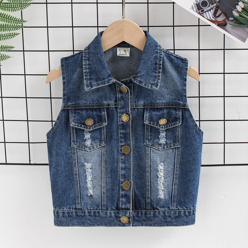 denim vest for baby girl