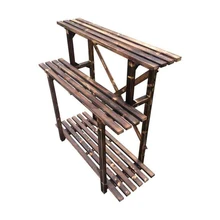 Сельская карбонизация Антикоррозийная древесина на открытом воздухе лестница рама Крытый Многоэтажный твердой древесины Airs цветок стойки