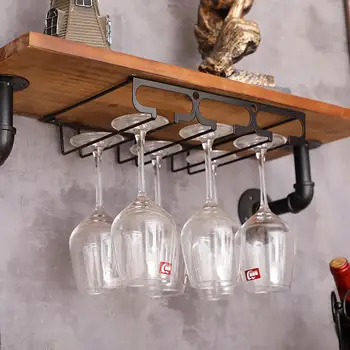 

Wine Cup Holder Goblet Upside Down Wall Mounted Rack Glass Organization Shelf Stemware Storage