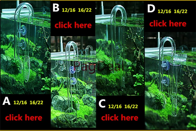 Surface Skimmer Aquarium Water Plant Fish Tank Glass Inflow Outflow ...