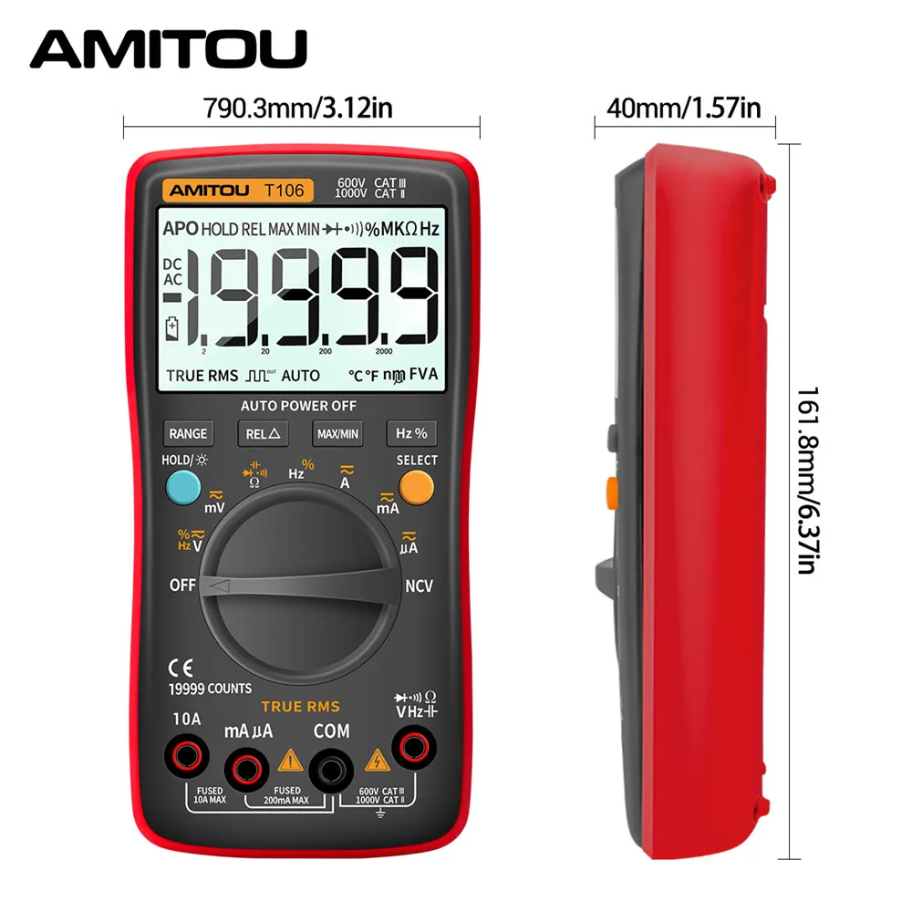 AMITOU T106 мультиметр автомат профисионал цифровой мультимитр цифровые мульти