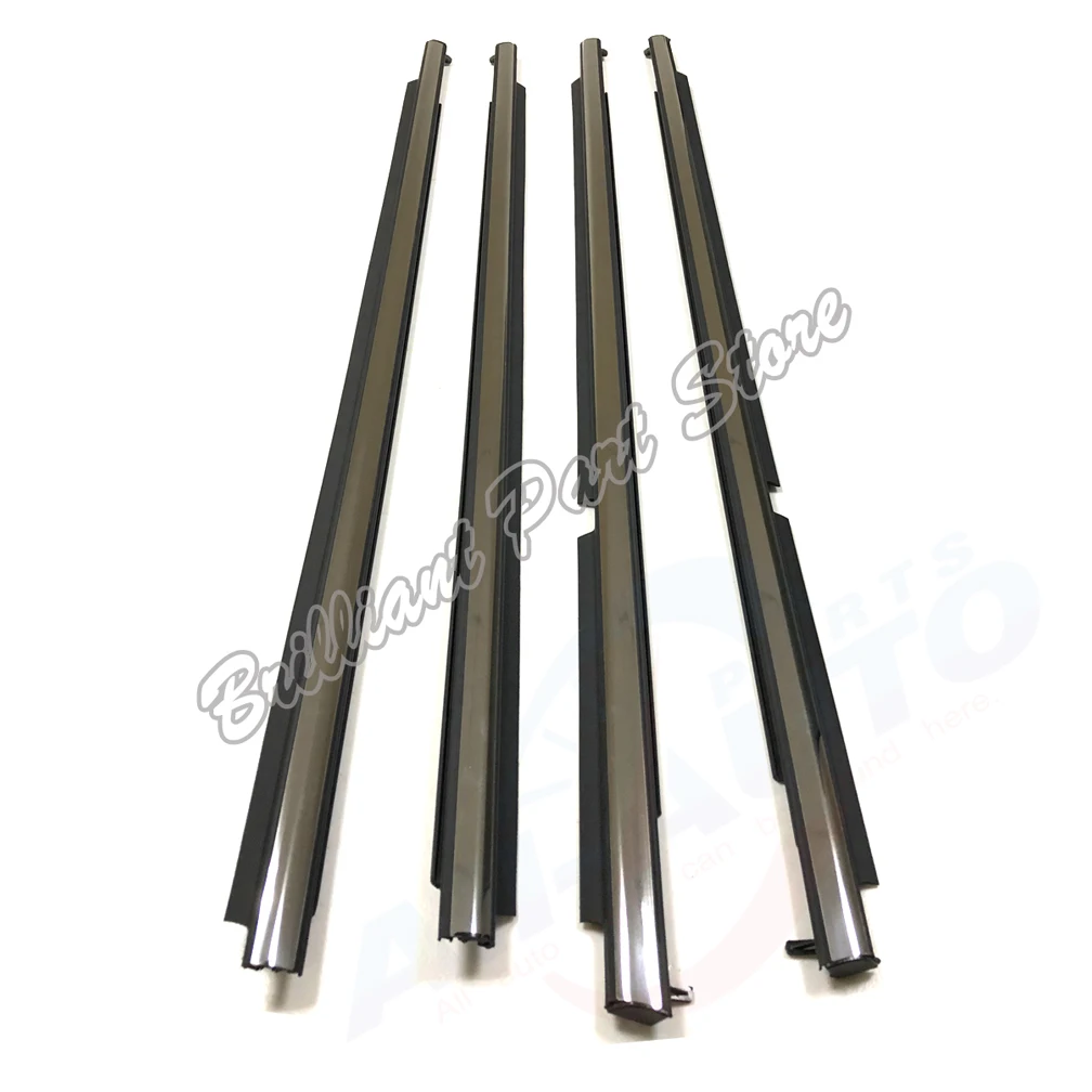 4X Front Rear Left Right Chrome Outside WIndow Door Belt Moulding