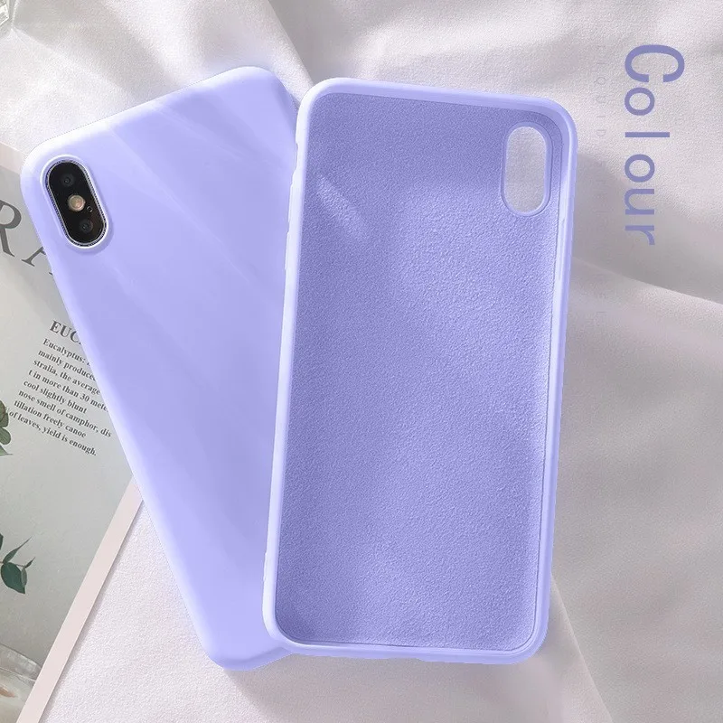 Мягкая накладка из жидкого силикона чехол для samsung Galaxy A50 A20 A30 A40 A10 A70 M10 M20 M30 J4 J6 J8 A6 Note8 9 S8 S9 S10 плюс S10e - Цвет: Purple