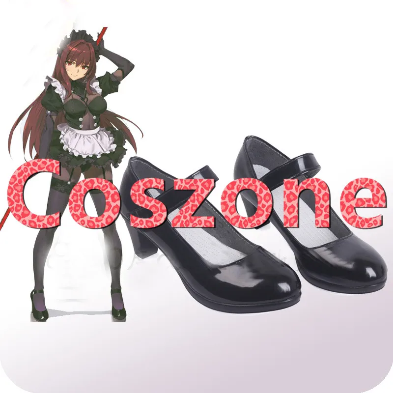 Fate Grand Order Lancer Scathach Maid Cosplay Shoes (2)