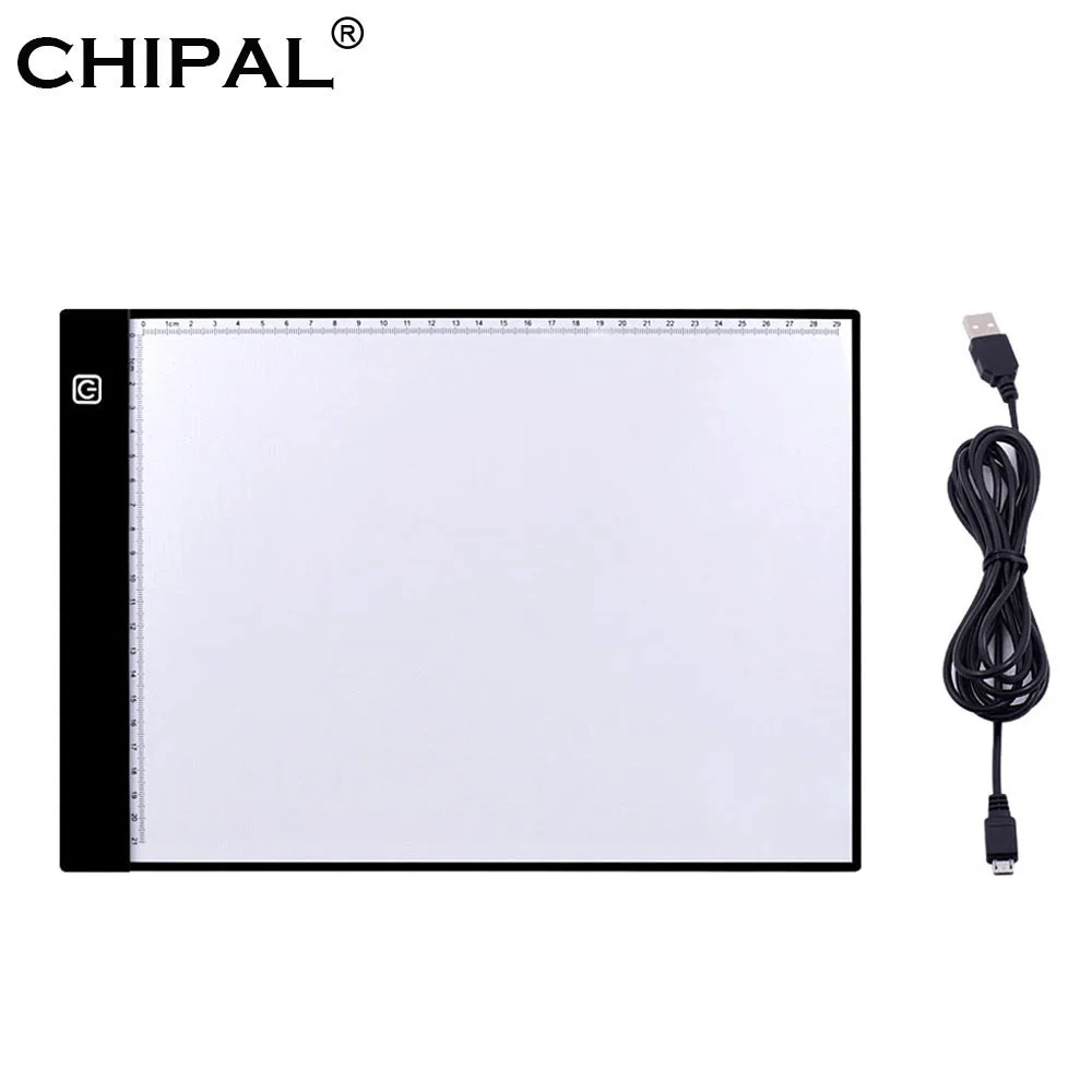 

CHIPAL A4 Scale Digital Graphics Tablet for Drawing Pad LED Light Box Art Copy Electronic USB Board Writing Painting Table Panel