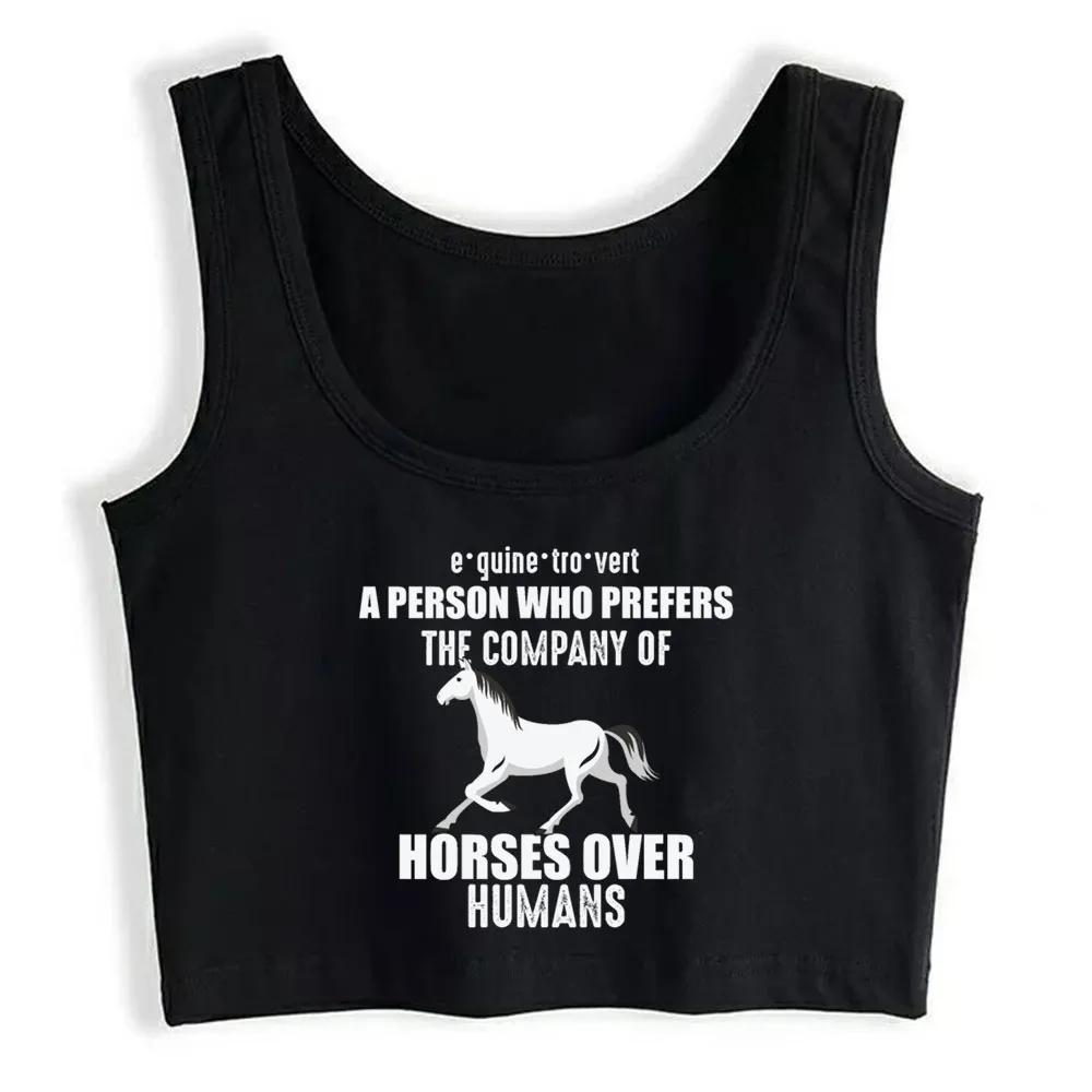 Кроп-Топ женский Забавный подарок лошади влюбленная девочка забавный Белый Топ
