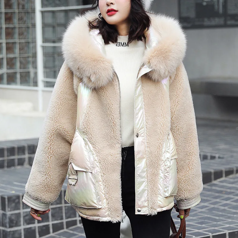 

2019 New Style WOMEN'S Dress Winter Solid Color ke li rong Joint Hooded Loose-Fit Slimming Fairy Students Cotton-padded Clothes