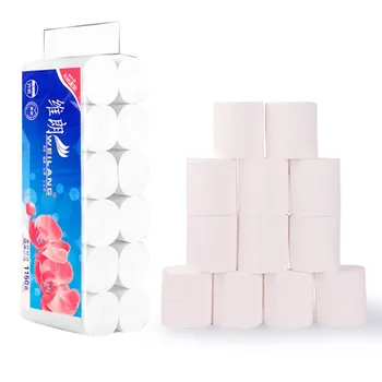 

12 Rolls/Lot Roll Family Clean Soft White Toilet Paper Disposable Tissue Bamboo Pulp paper towel roll pack Bulk Bath Tissue