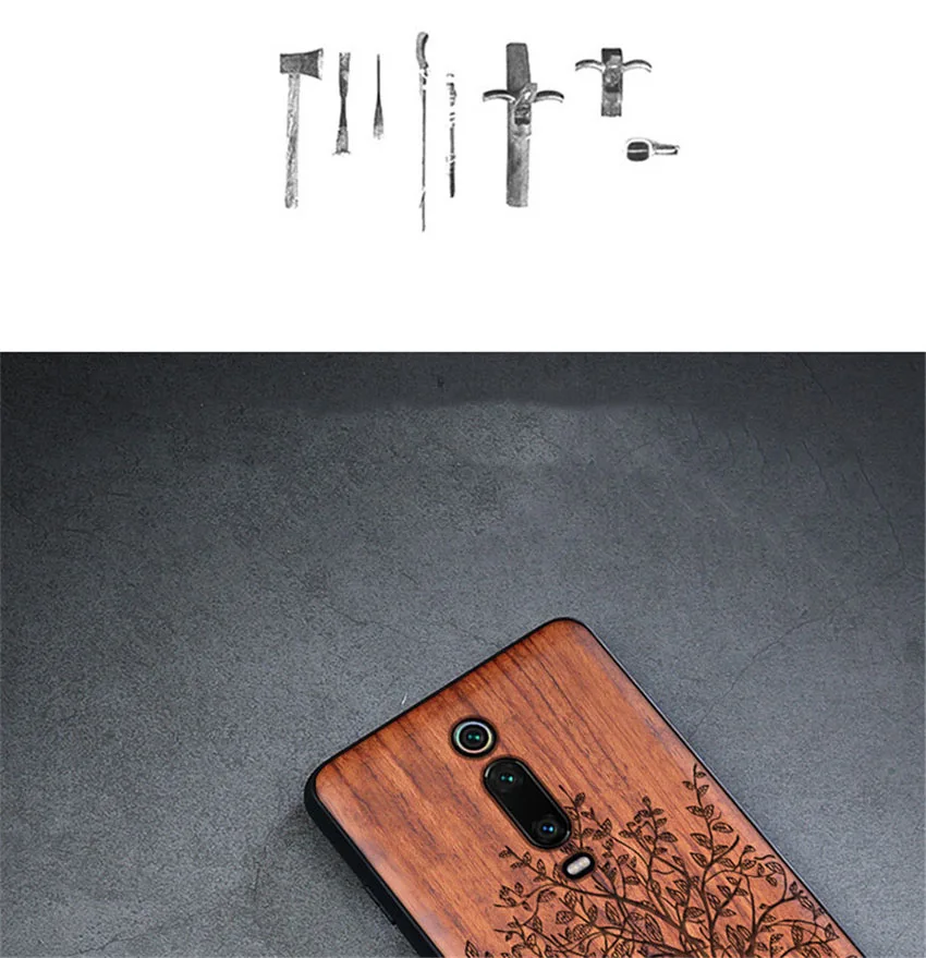 Чехол для телефона BOOGIC для Xiaomi mi 9t mi 9 mi 9 se Деревянный чехол из ТПУ для Xiao mi Red mi K20 Note 7 Pro ультратонкий Деревянный чехол