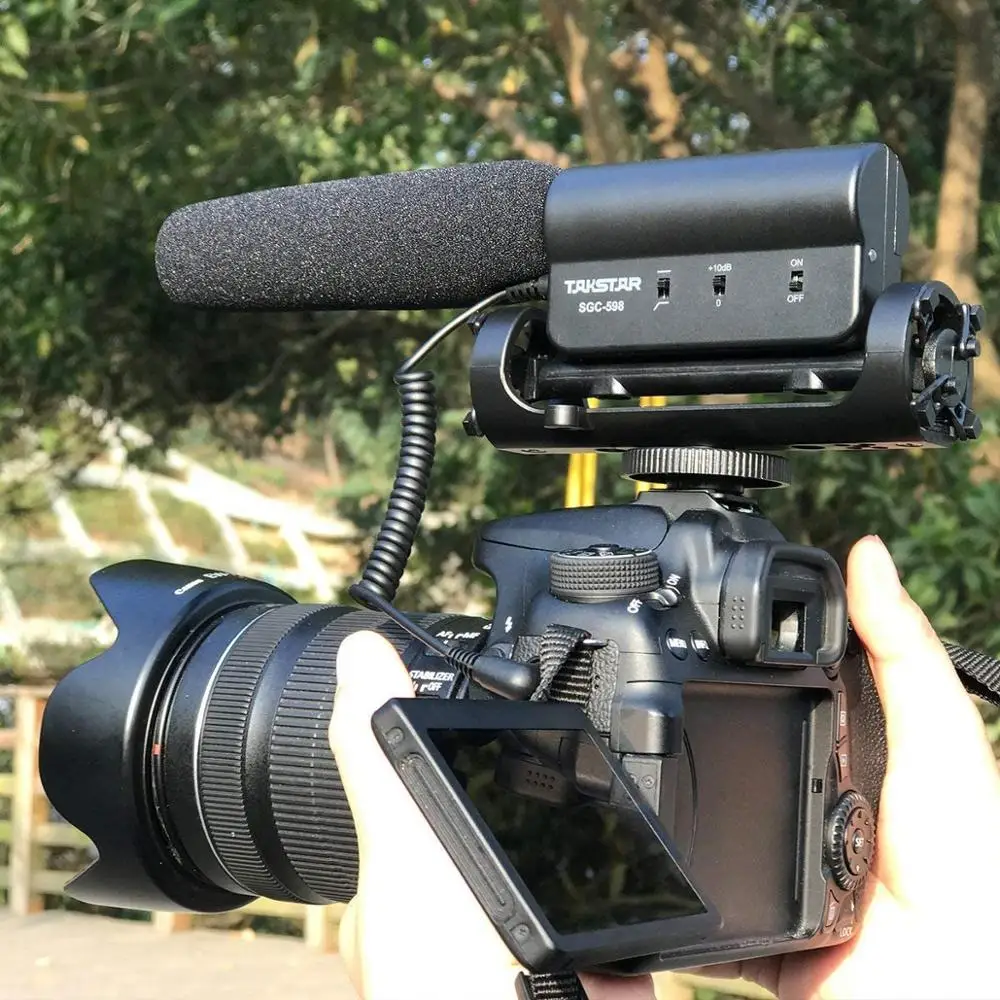 TAKSTAR SGC 598 микрофон для интервью Универсальный конденсаторный Nikon Canon DSLR камера