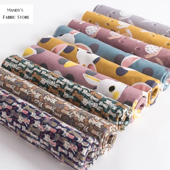 

Frosted printed fabric 147x50cm autumn and winter clothing fabric hand DIY fabric children's bedding