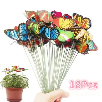 

5Pcs / 18Pcs Bunch Butterfly Flower Pot Decoration Garden Flower Pot Colorful Whimsical Butterfly Pile Outdoor Decoration