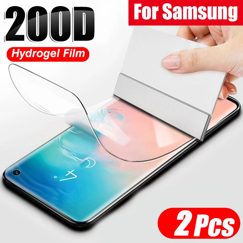 2 шт. 200D гидрогель пленка для Samsung Galaxy S21 S20 S10 S9 S8 Plus Note 20 10 9 протектор экрана из