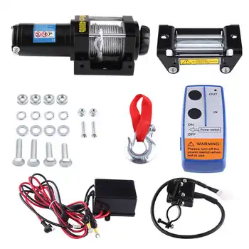 

4000lbs Electric Recovery Winch Kit ATV Trailer Truck Car DC 12V Remote Control Hoist Winch Block