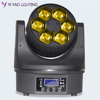 

Mini Beam 6x15W RGBW 4in1 Bees Eyes LED Moving Head Light with 11/14CH DMX DJ
