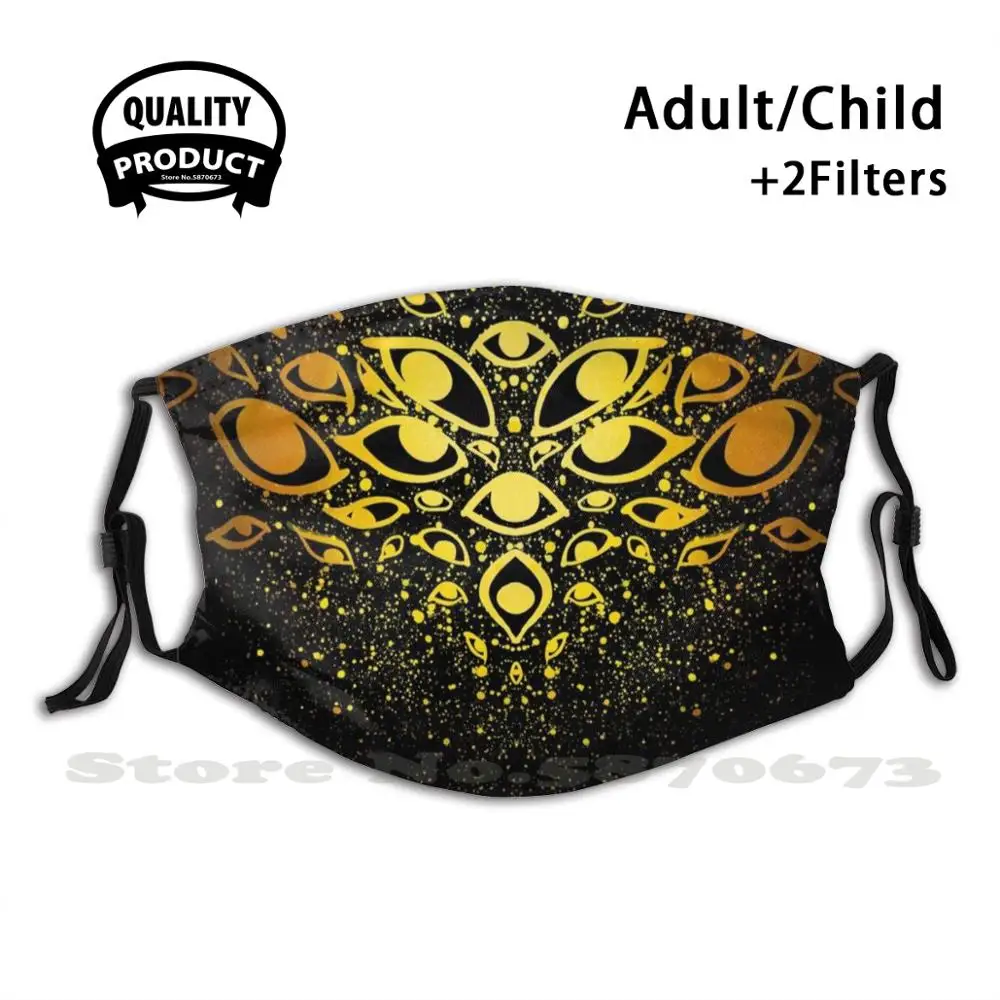 

Golden Eyes - Black Fashion Protective Masks Eye Eyes Ocular Eldritch Gold Golden Vision Space Angel Angels Astral