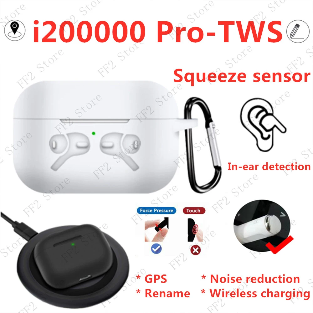 

i200000 Pro TWS 1:1 Copy Wireless Bluetooth Earphones GPS positioning+Rename+Noise Cancelling pk w1 h1 1536u chip i9000 i100000