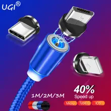 1-3 м 360 ° зарядный кабель Магнитный зарядный разъем Micro USB C для Sumsung Lot