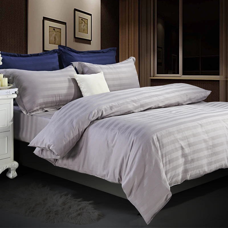 

100% Cotton Satin Bedding Set Quilt Cover 2019 Simple Nordic style Pure Plain Soft Warm Breathable Quilt Covers Bedclothes