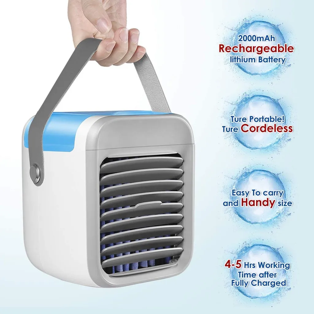 

Portable USB Mini Rechargeable Water-cooled Air Conditioner Desktop Cooler Fan Air Cooling Fan Humidifier Purifier For Office