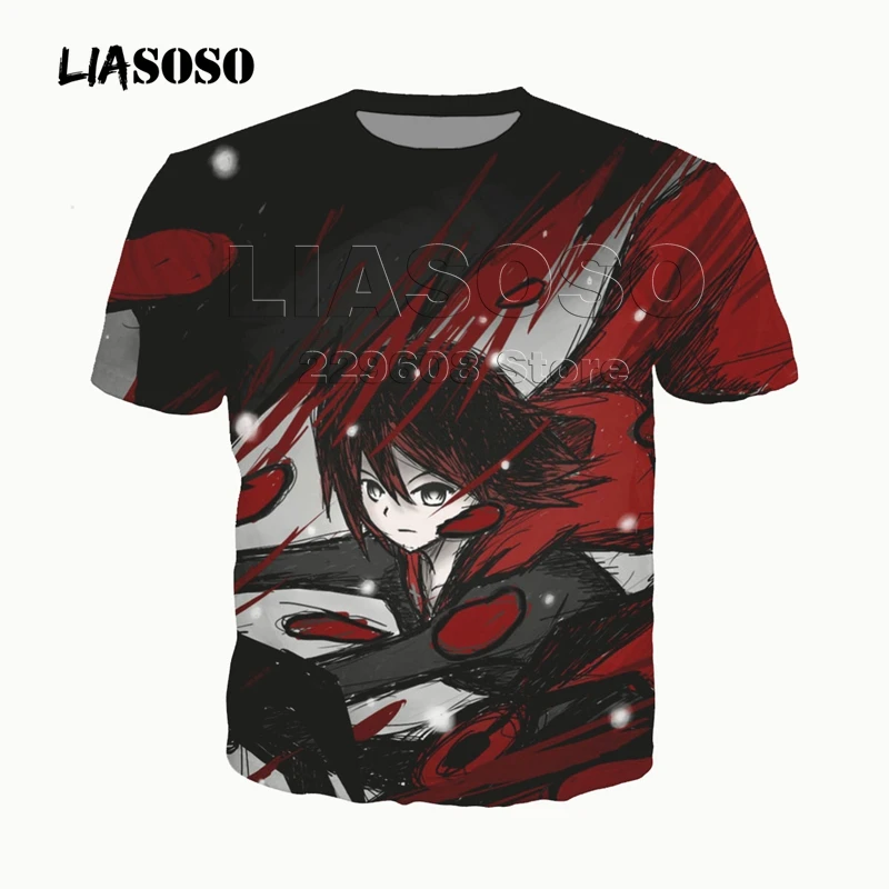 LIASOSO 3D принт для женщин и мужчин аниме косплей RWBY Kawaii девушки Рубиновая футболка «розы» летняя футболка хип-хоп пуловер повседневные топы