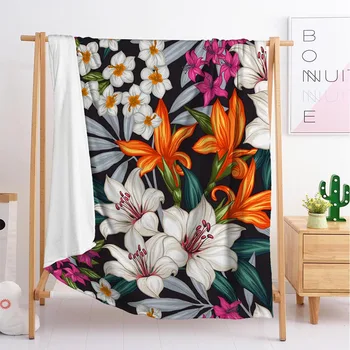 

2020 new export plant and flower Throw Blanket sleeping blanket cover blanket flannel blanket couple single double bedding