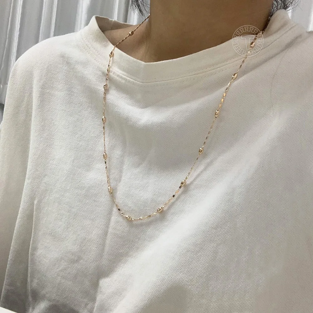 Jewelry Set 2mm 585 Rose Gold Color For Women Girls Beaded Bracelets Necklaces Set Bead Chain Wedding Jewelry Gift jewelry sets,jewelry set