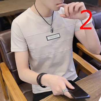 

Short-sleeved cotton T-shirt summer new men's trend shirt collar 3377