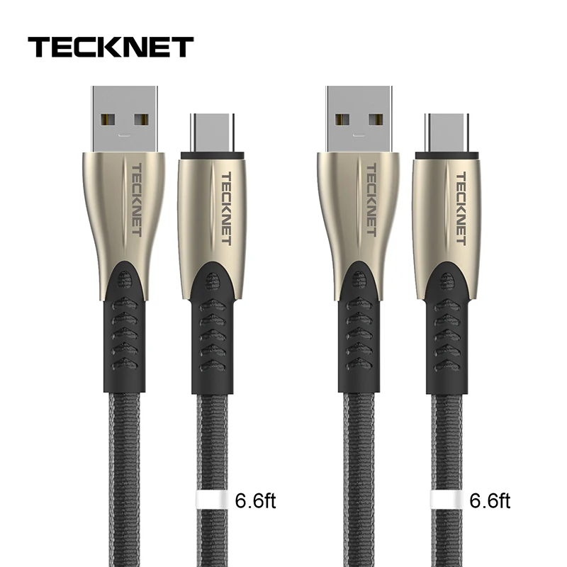 TECKNET 2 шт 3а Type C кабель для Samsung S10/S9 Huawei P30 Быстрая зарядка мобильного телефона USB