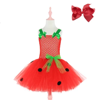 

Moeble Children Baby Birthday Party Dress For Girl Tutu Kids Clothes Children Festival Ball Gown Strawberry Cosplay Costume