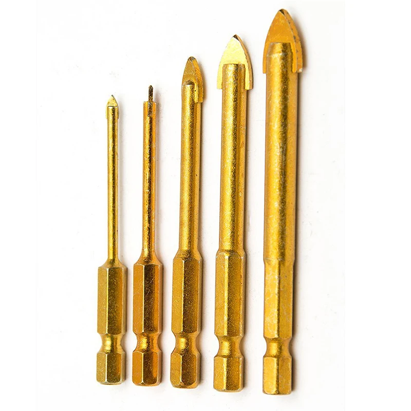 

Promotion! 5 Pcs Hex Shank Glass & Tile Drill Bit Set, Drill Bit Glass Tile,3mm, 4mm, 6mm, 8mm, 10mm
