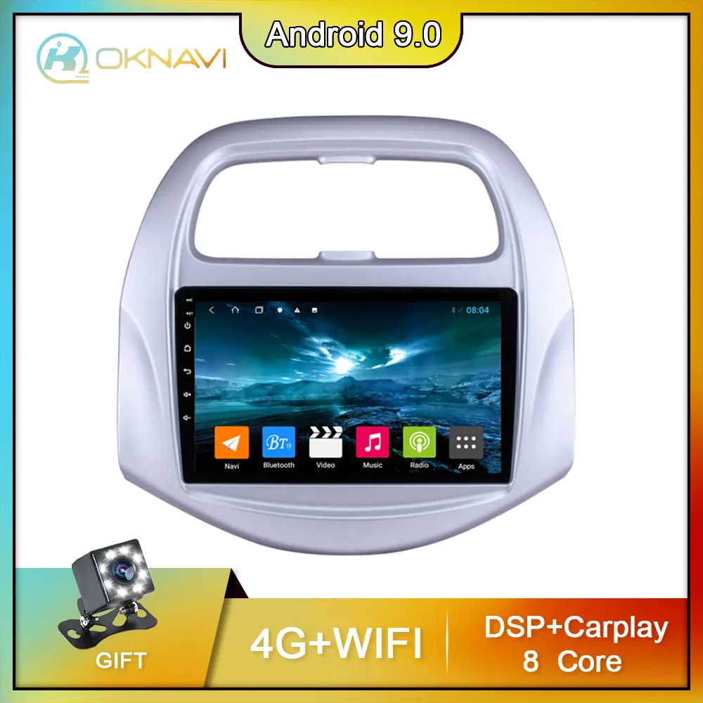 

OKNAVI Newest Android 9.0 Car Accessories Video Player For Chevrolet SPARK/Beat 2019 Navigation GPS DSP WIFI 2 din 4G+64G Radio