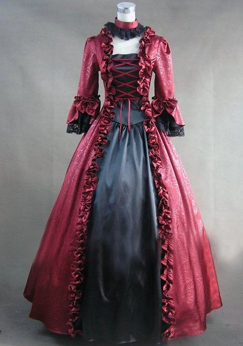 Gothic vintage sweet lolita dress palace lace flare sleeve dark grain long victorian dress kawaii girl gothic lolita op cosplay