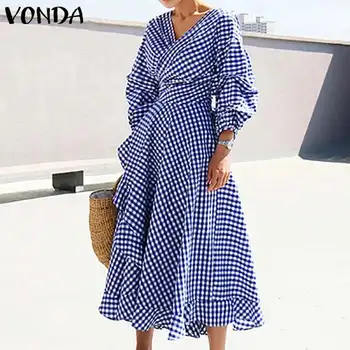 

Office Ladies Dress 2020 Summer Women Casual Loose Dot Printed Beach Party Sundress Vintage Dress Plus Size Vestidos S-5XL