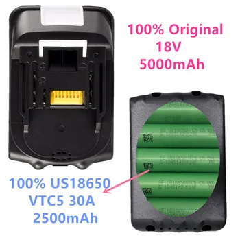 

100%US18650 VTC5 3.7V battery For Makita 18V 5000mAh Super high power rechargeable battery Replacement LXT BL1860B BL1860 BL1850