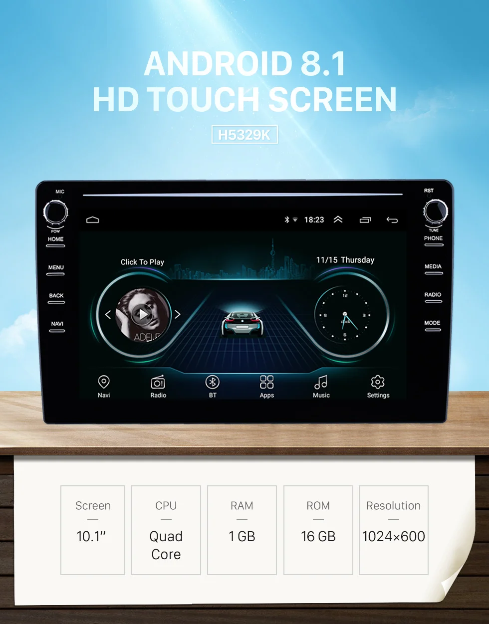 Excellent Harfey Universal Car Radio 10.1 inch Android 8.1 GPS Navigation with HD Touchscreen Bluetooth USB support Carplay TPMS SWC DVR 0 Excellent Harfey Universal Car Radio 10.1 inch Android 8.1 GPS Navigation with HD Touchscreen Bluetooth USB support Carplay TPMS SWC DVR 0