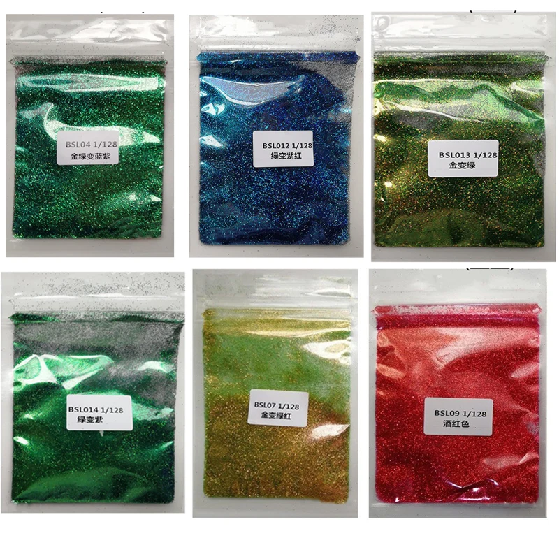 10g/bag bulk quality cosmetic chunky glitter color changing shifting