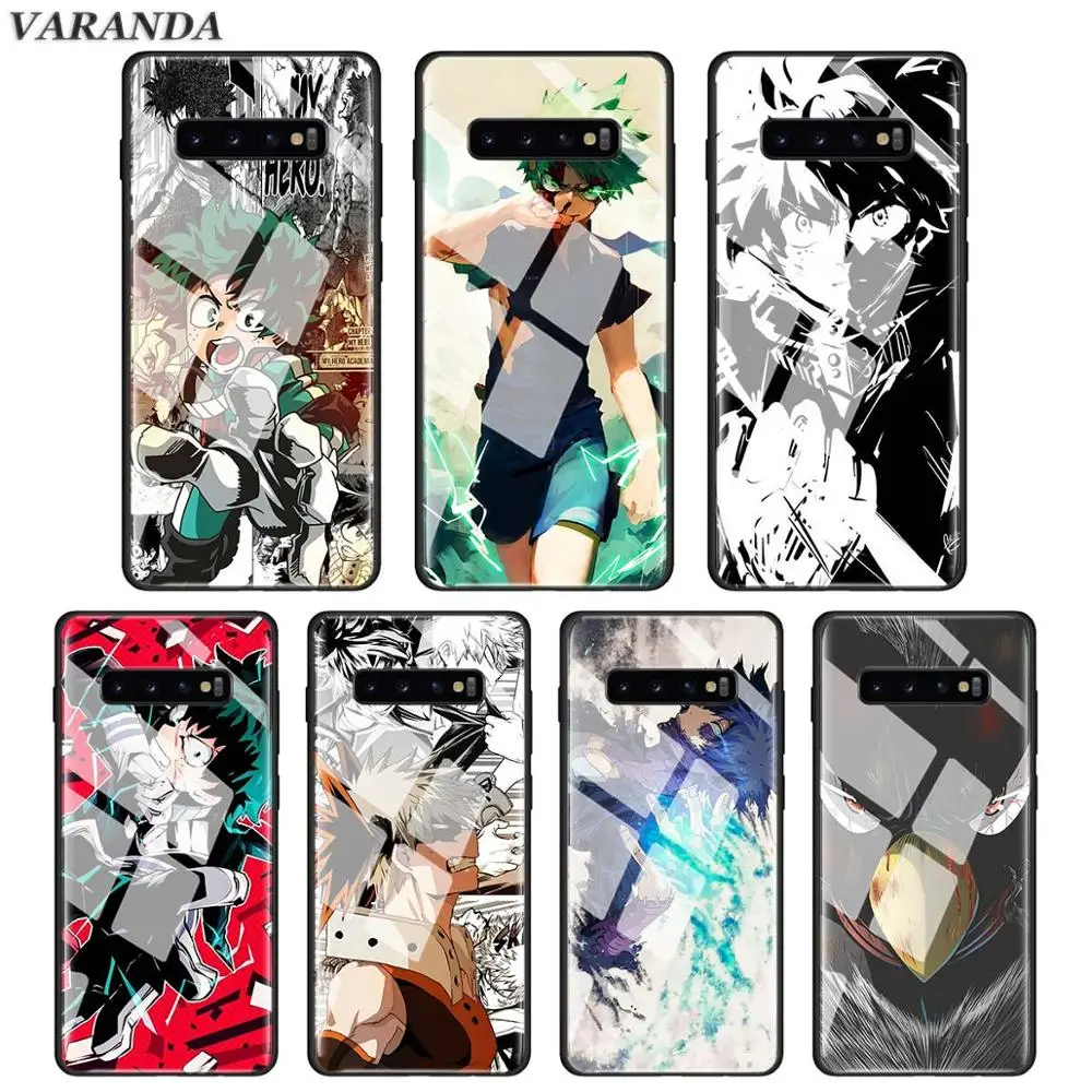 

My hero academia Tempered Glass Case for Samsung Galaxy S10e S10 S9 S8 Plus A30 A50 Note 9 10 Glass Phone Cover Capa