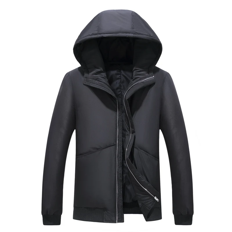 Короткий мужской пуховик с капюшоном зимняя Молодежная Корейская версия приталенного повседневного мужского толстого пальто для сохранения тепла пальто 7804 - Цвет: G7804 black