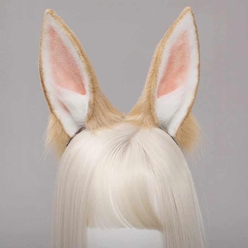 Lolita Plush Hair Hoop Rabbit Ears Headwear Tail Set Fancy Dress Cosplay Accessories anime hair accessories game cosplay props costume headband rabbit tail costume accessories