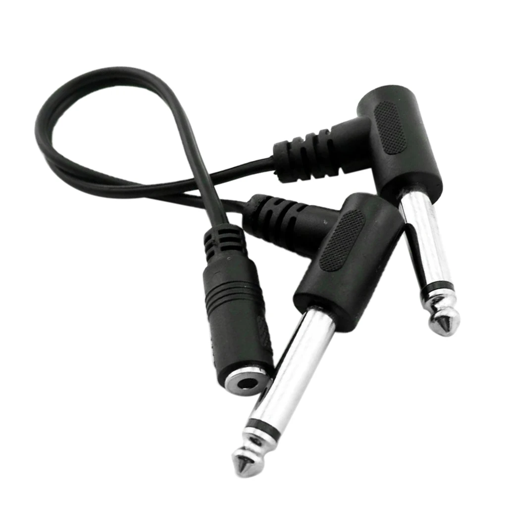 3.5mm (Mini) 1/8 TRS Stereo Female to 2 Dual 1/4 Inch 6.35mm Mono TS Male Y Splitter Cable 20cm/8inch