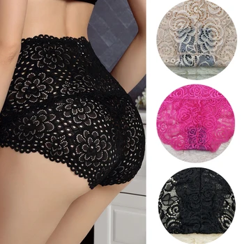 

Women Lady Sexy Lace cotton Underwear Boxer panties women High Waist Panties Briefs